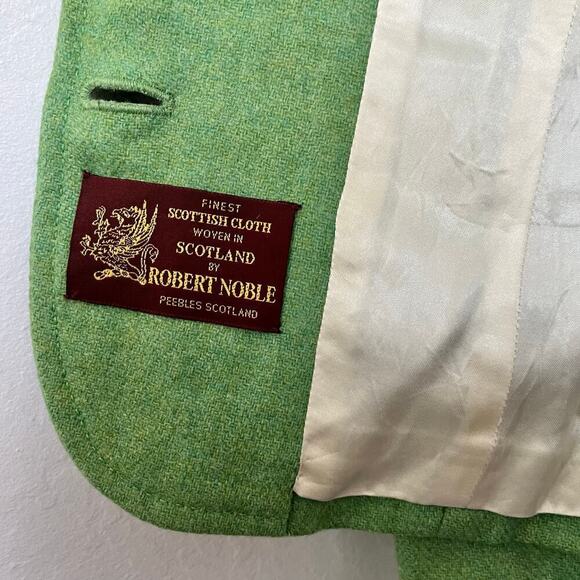 J Crew Robert Noble Scotland Wool Blazer Size 4 Green Academia Goblincore FLAW - Picture 8 of 11